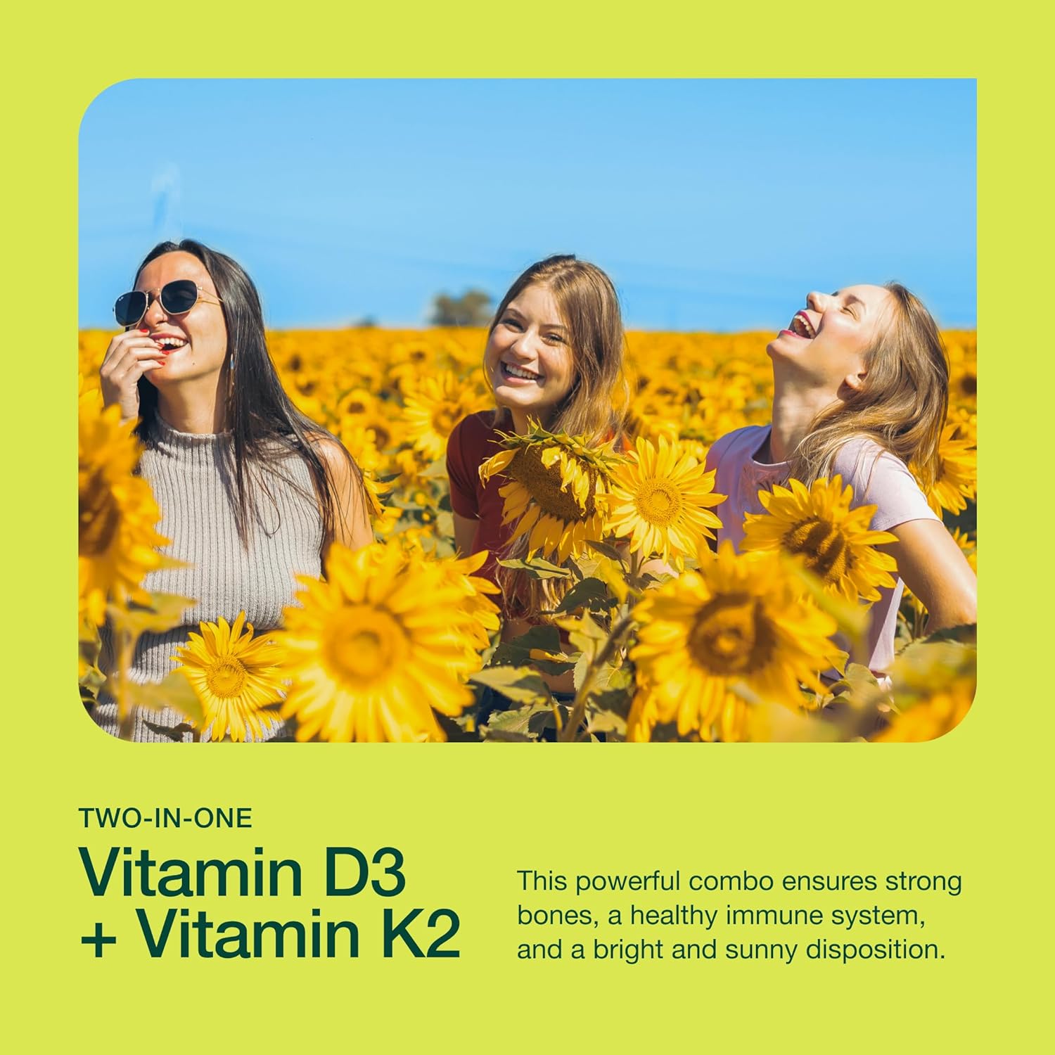 Fresh Nutrition Vegan Vitamin D3 + K2 Capsules - 5000 IU D3 + 100mcg K2 as MK-7 for Optimal Absorption - Immune Health, Bone Health, Mood - Non GMO - 90 Capsules, 3 Month Supply : Health & Household