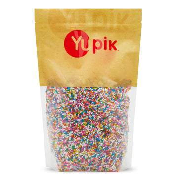 Yupik Rainbow Sprinkles, 2.2 Lb, Low In Sugar, Cholesterol-Free, Sodium-Free, Kosher, Dessert Topping