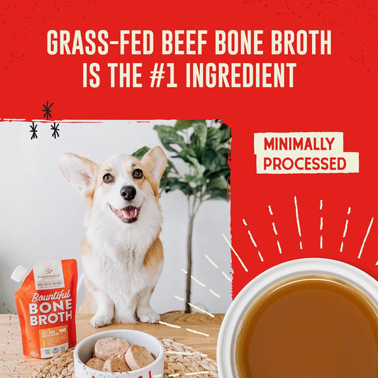 Stella & Chewy'S Bountiful Bone Broth Grass-Fed Beef Recipe Meal Topper For Dogs, 16 Oz. Resealable Pouch