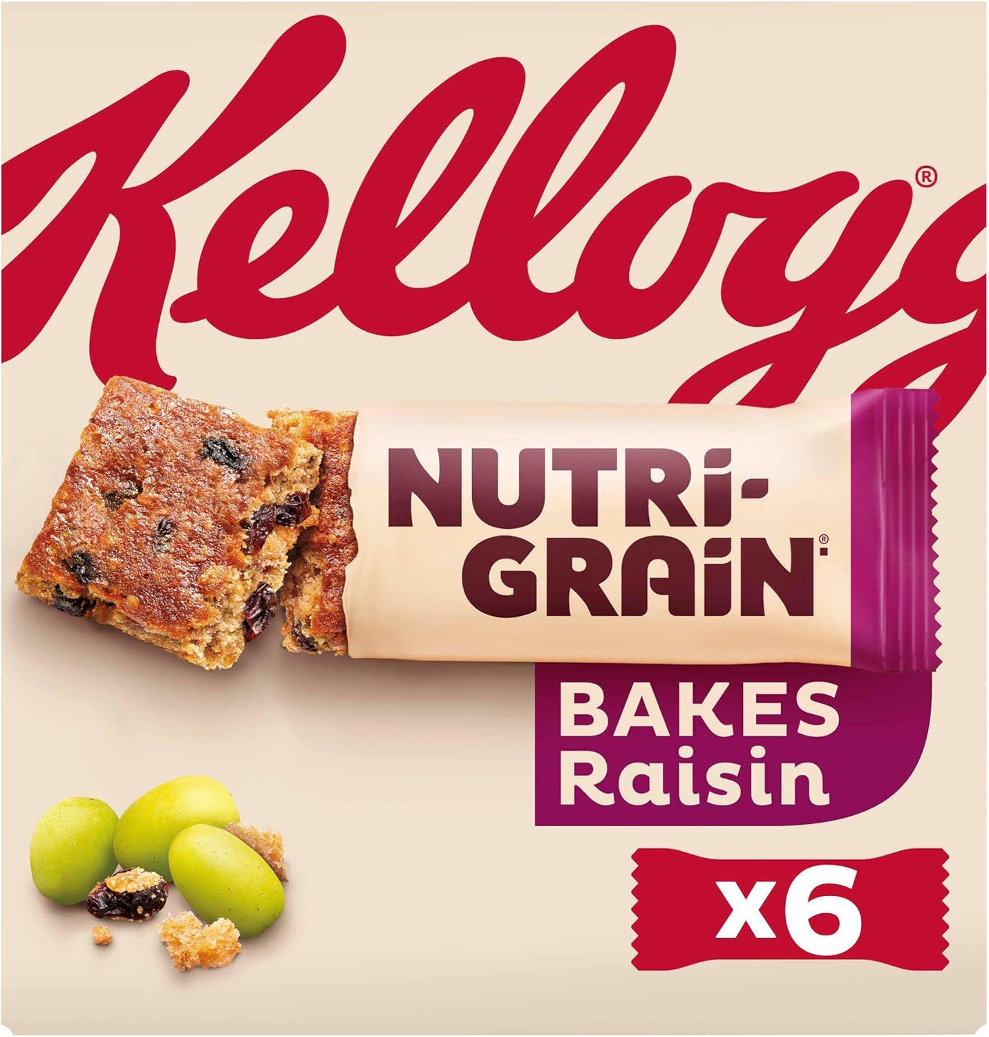 Kellogg's Nutri-Grain Bakes Raisin Snack Bars Box, 6 x 45g : Amazon.co.uk: Grocery