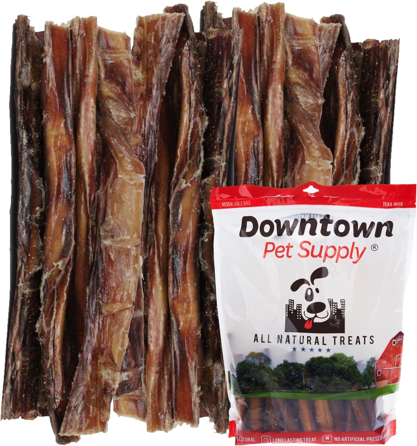 Downtown Pet Supply 12-inch Bully Sticks for Dogs, 5 LB - USA Sourced, No Hide Dog Chews Long Lasting and Non-Splintering - Nutrient-Rich, Single Ingredient and Odor Free Bully Sticks for Dogs