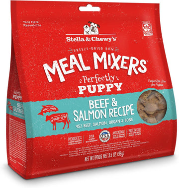 Stella & Chewy'S Freeze Dried Raw Meal Mixers – Crafted For Puppies – Grain Free, Protein Rich Perfectly Puppy Beef & Salmon Recipe – 3.5 Oz Bag