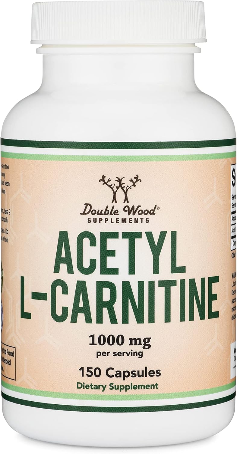 Acetyl L-Carnitine 1,000mg Per Serving, 150 Capsules (ALCAR for Brain Function Support, Memory, Attention, and Stamina) Acetyl L Carnitine That is Third Party Tested by Double Wood : Health & Household
