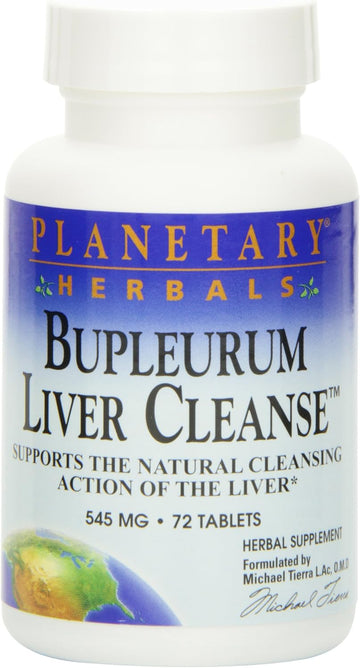 Planetary Herbals Bupleurum Liver Cleanse 545mg - With Calcium, Cypress Rhizome, Ginger & More - 72 Tablets