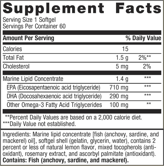 Metagenics Omegagenics Epa-Dha 1000 Dietary Supplement, 60 Count