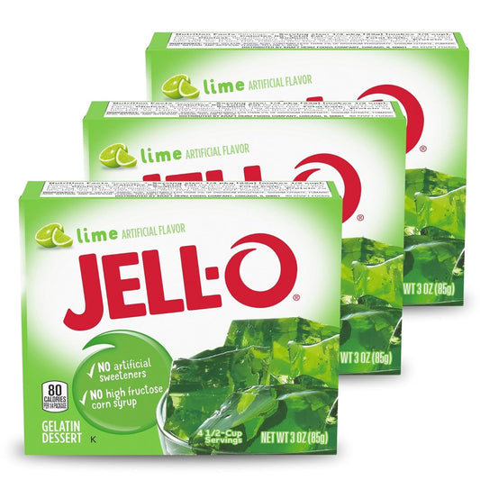 Lime Gelatin Powder Mix Bundle. Includes Three Boxes Of Jello Gelatin Lime Powder 3 Oz. For Gelatin Salad Mix, Jello Mix Shot, And Gelatin Dessert For Any Occasion. Comes With A Good For My Home Box!