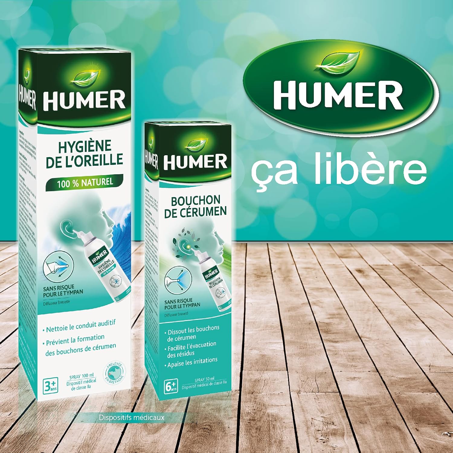 Humer - Ear Wax Plug - Ear Spray 50 Ml, White/Green
