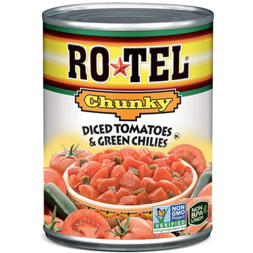 ROTEL Chunky Diced Tomatoes and Green Chilies, 10 oz. (Pack of 12)