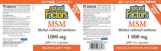 Natural Factors MSM 1000mg 240CT, 240 CT