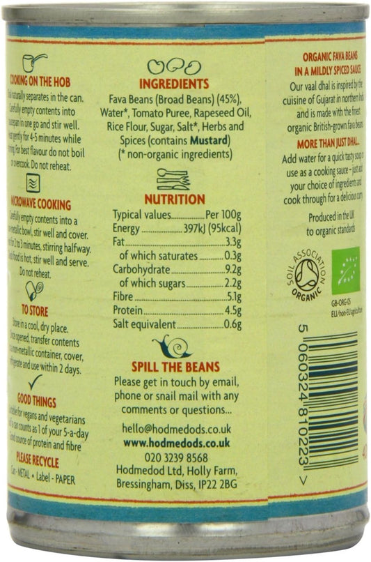 Hodmedod - Great British Peas - British Vaal Dhal - Can 400G (Pack Of 2)