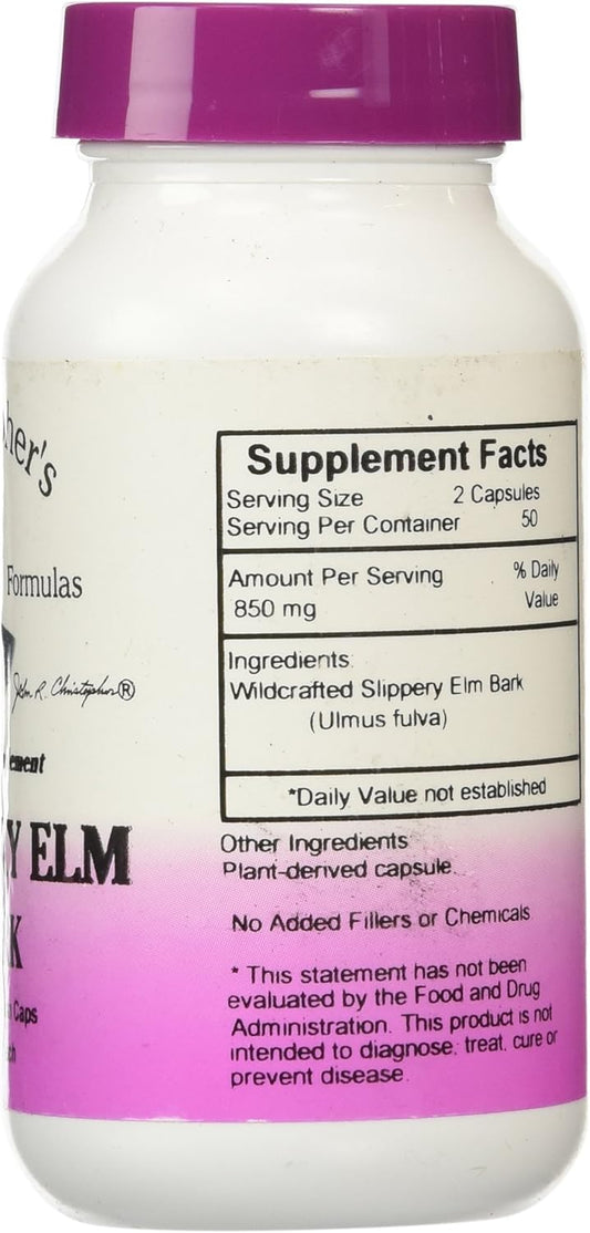Dr Christopher's Formula Slippery Elm Bark, 100 Count