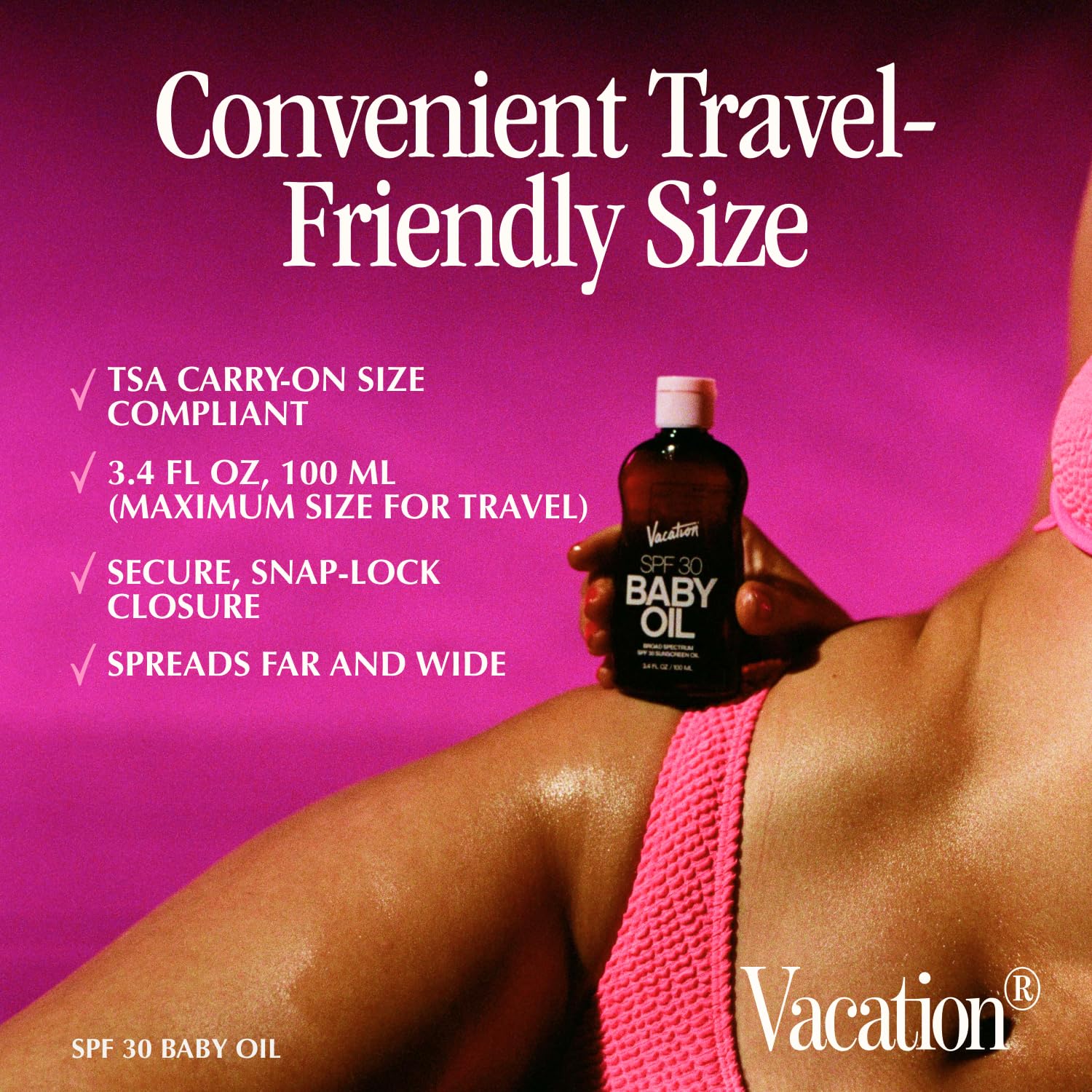 Vacation Baby Oil Spf 30 & Air Freshener Bundle, Hydrating & Nourishing, Mineral-Oil Free, Lightweight Formula, Transparent On All Skin Tones, Travel Size Sunscreen, 3.4 Fl. Oz. : Beauty & Personal Care