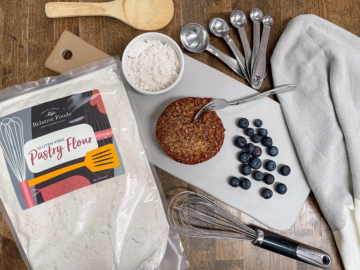 Relative Foods Premium Gluten Free Pastry Flour (48Oz) - Pastry Flour For Healthy Baking - Unique Gluten Free Flour Blend Of Teff, Chickpea, & More - Perfect Baking Flour