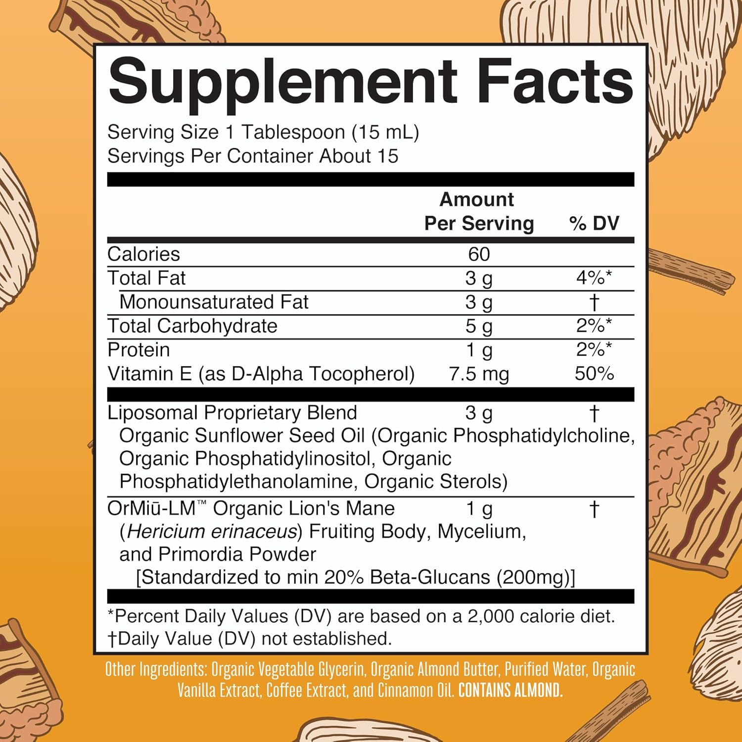 Organic Lions Mane Supplement by MaryRuth's | Ultra Absorption Liposomal | Full Spectrum Lion's Mane Mushroom | 200mg Beta-Glucans Per Serving | USDA Organic | Vegan | 7.6 oz | 15 Servings : Health & Household