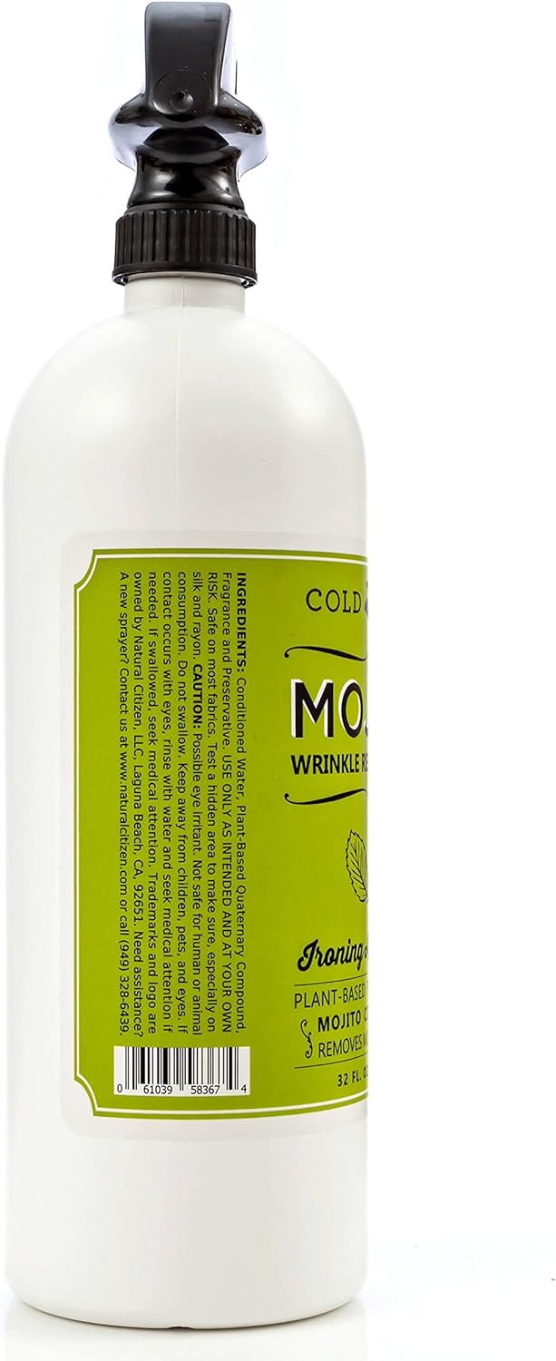 Cold Iron Wrinkle Release Spray for Clothes. 32 fl oz. Mojito Citrus Mint. Plant Based Ironing Alternative. Fast, Easy to Use. Spray, Smooth, Hang. Award Winning Formula Saves you Time : Health & Household