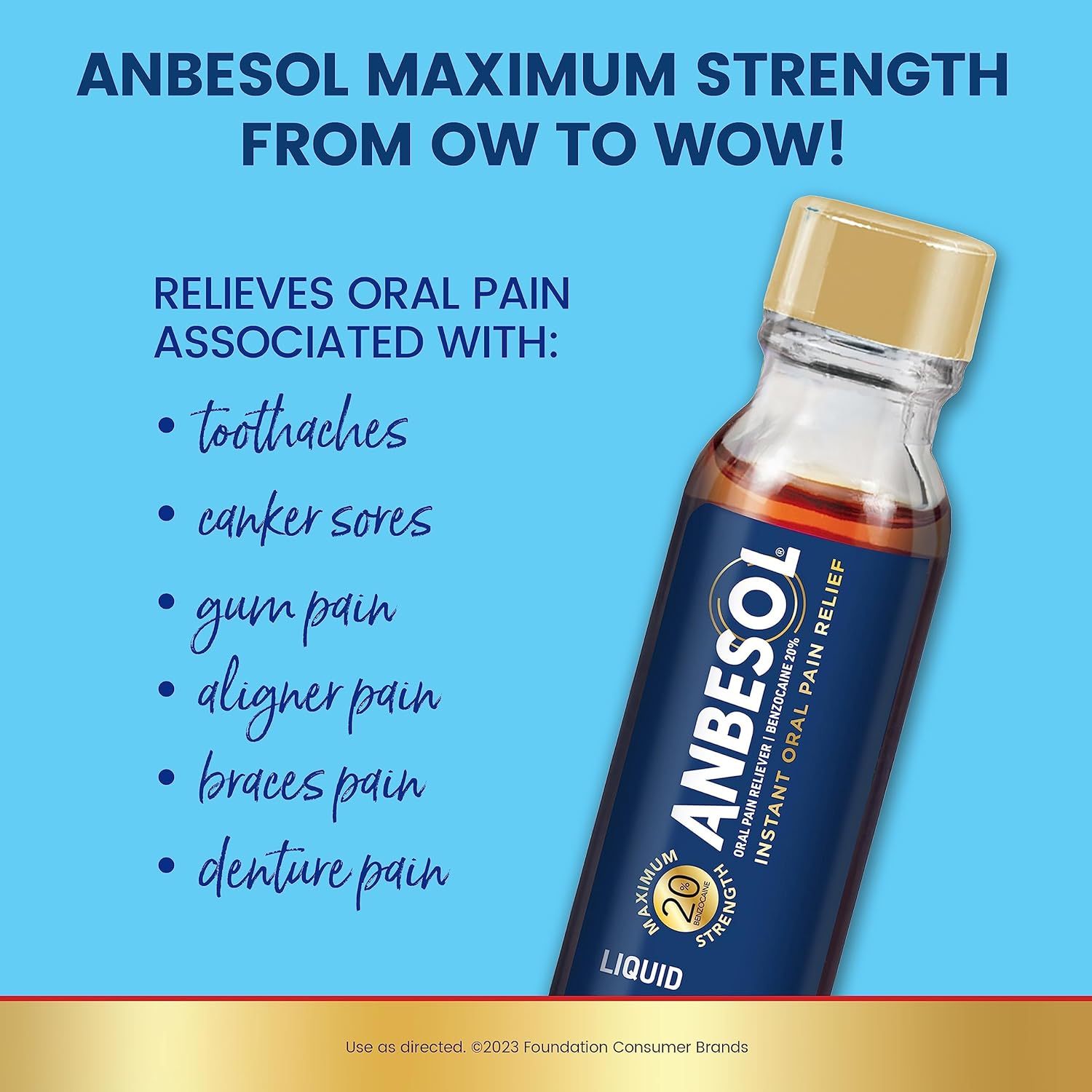 Anbesol Maximum Strength Oral Anesthetic Liquid - 0.41 fl oz (packaging may vary) : Everything Else