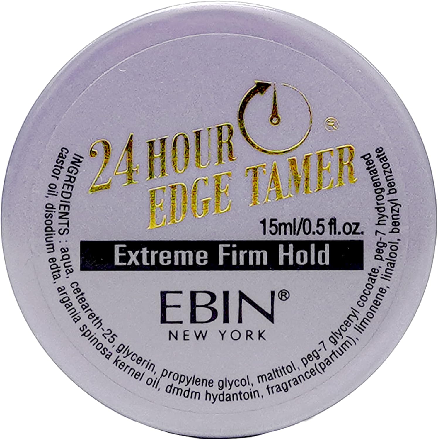 Ebin New York 24 Hour Edge Tamer Extreme Firm Hold 180Ml – No Flake Edge Control Gel For Curly Hair – Sweatproof, Vegan, Paraben-Free, Long-Lasting Styling Grip, Smooth Finish For Unisex Use