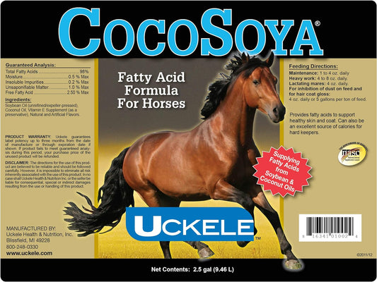 Uckele CocoSoya Oil Horse Supplement - Omega Fatty Acid Supplement for Horses - Equine Vitamin & Mineral Supplement - 2.5 gallons