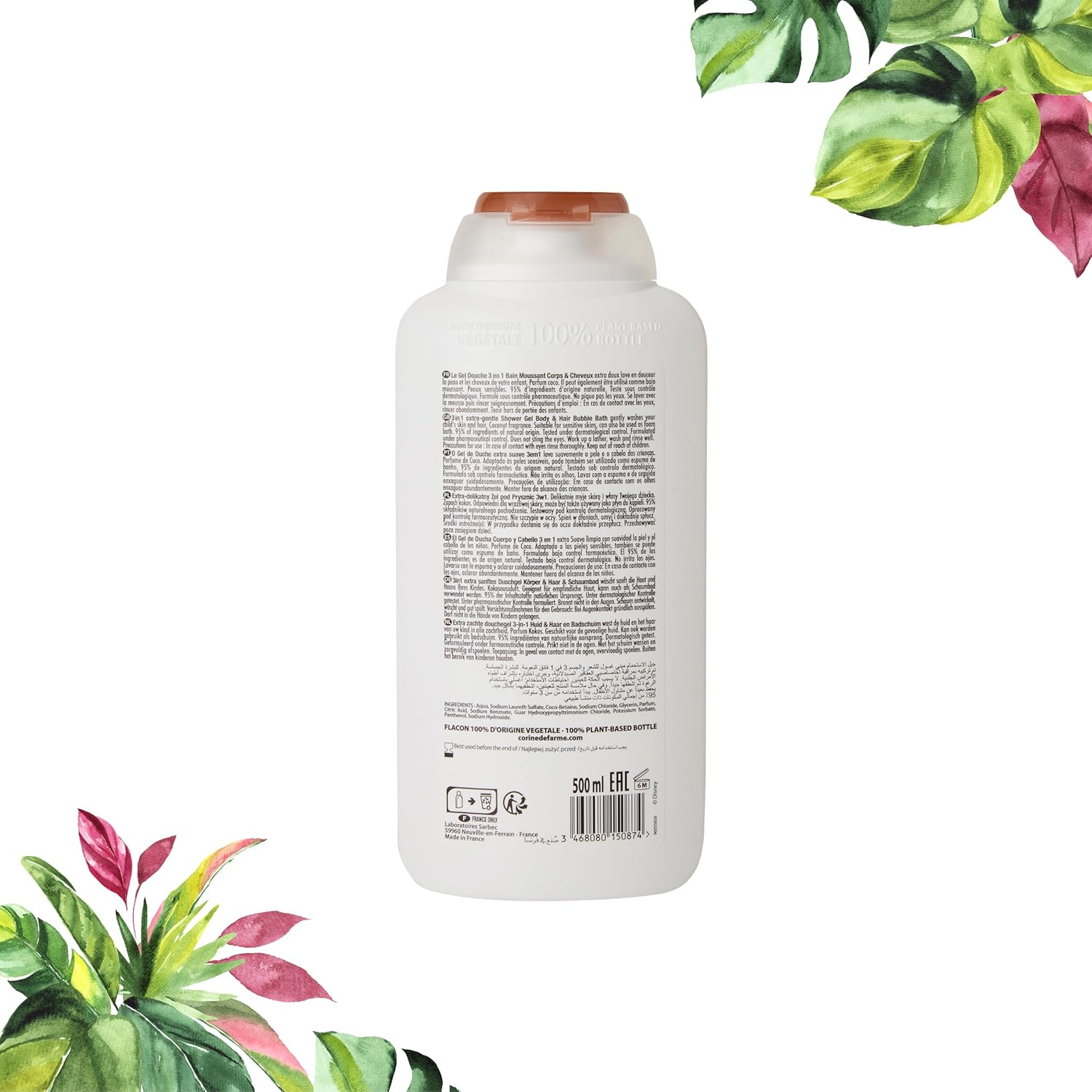 Corine De Farme Vaiana 3En1 Gel Ducha Extra Suave Para Cuerpo/Cabello/De Baño De Espuma, 500 Ml