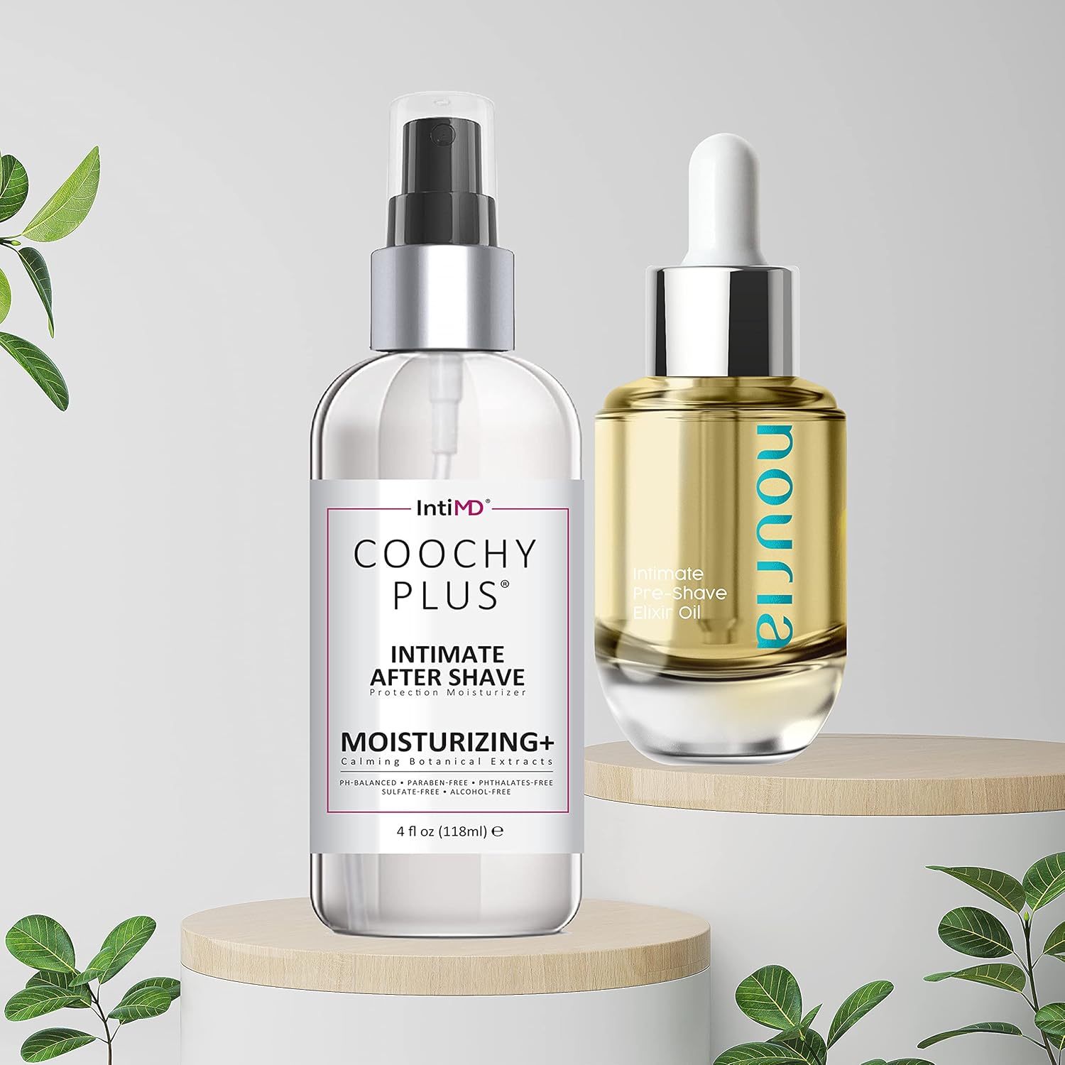 Coochy Plus Intimate After Shave Protection Mist + Pre-Shave Elixir Moisturizer Oil Kit – Hydrolock & Moisturizing Plus Continuous Hydration Reliefs Razor Burn Bump Ingrown Hair