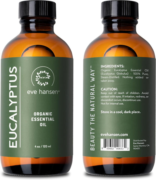 Eve Hansen Usda Certified Organic Eucalyptus Essential Oil 4Oz | Topical And Aromatherapy Essential Oil | Organic Eucalyptus Oil For Sauna Essential Oil