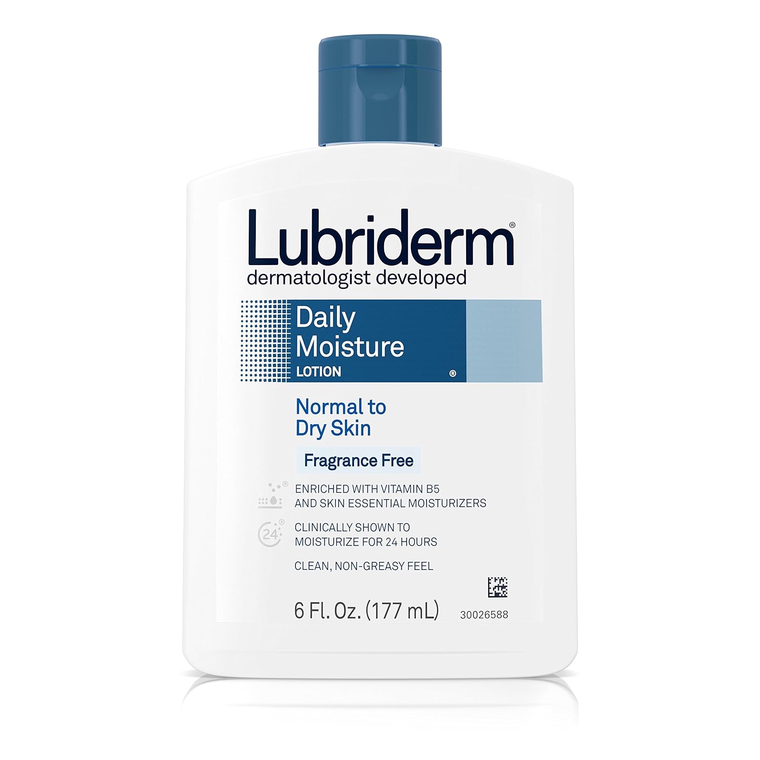 Lubriderm Fragrance Free Daily Moisture Lotion + Pro-Ceramide, Shea Butter & Glycerin, Face, Hand & Body Lotion For Sensitive Skin, Hydrating Lotion For Healthier-Looking Skin, 6 Fl. Oz (Pack Of 2)