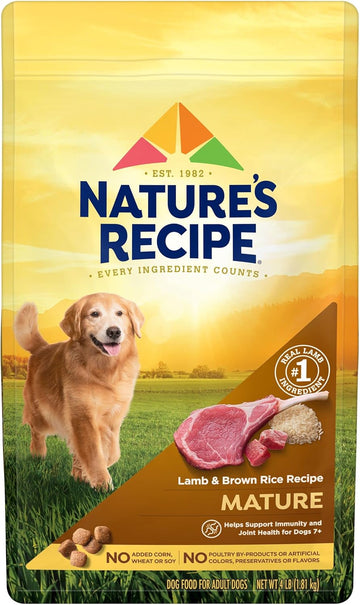 NatureS Recipe Mature Lamb & Brown Rice Recipe Dry Dog Food, 4 Lb. Bag