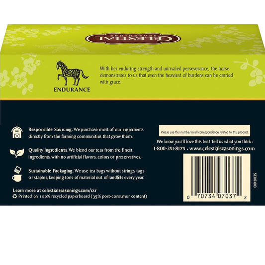 Celestial Seasonings Green Tea, Honey Lemon Ginseng, 20 Count (Pack Of 6)