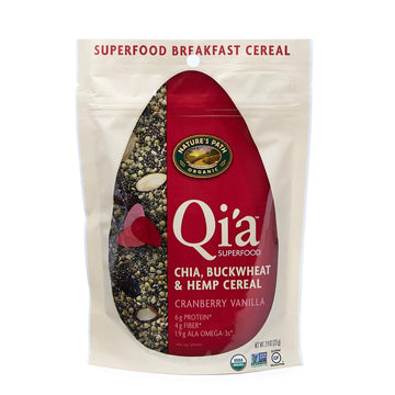 Nature's Path Qi'a Superfood Organic Gluten Free Cranberry Vanilla Chia,Buckwheat and Hemp Cereal Topper,7.9 Ounce,Non-GMO,6g Plant Based Protein,1.9 grams of ALA Omega-3s,by Nature's Path