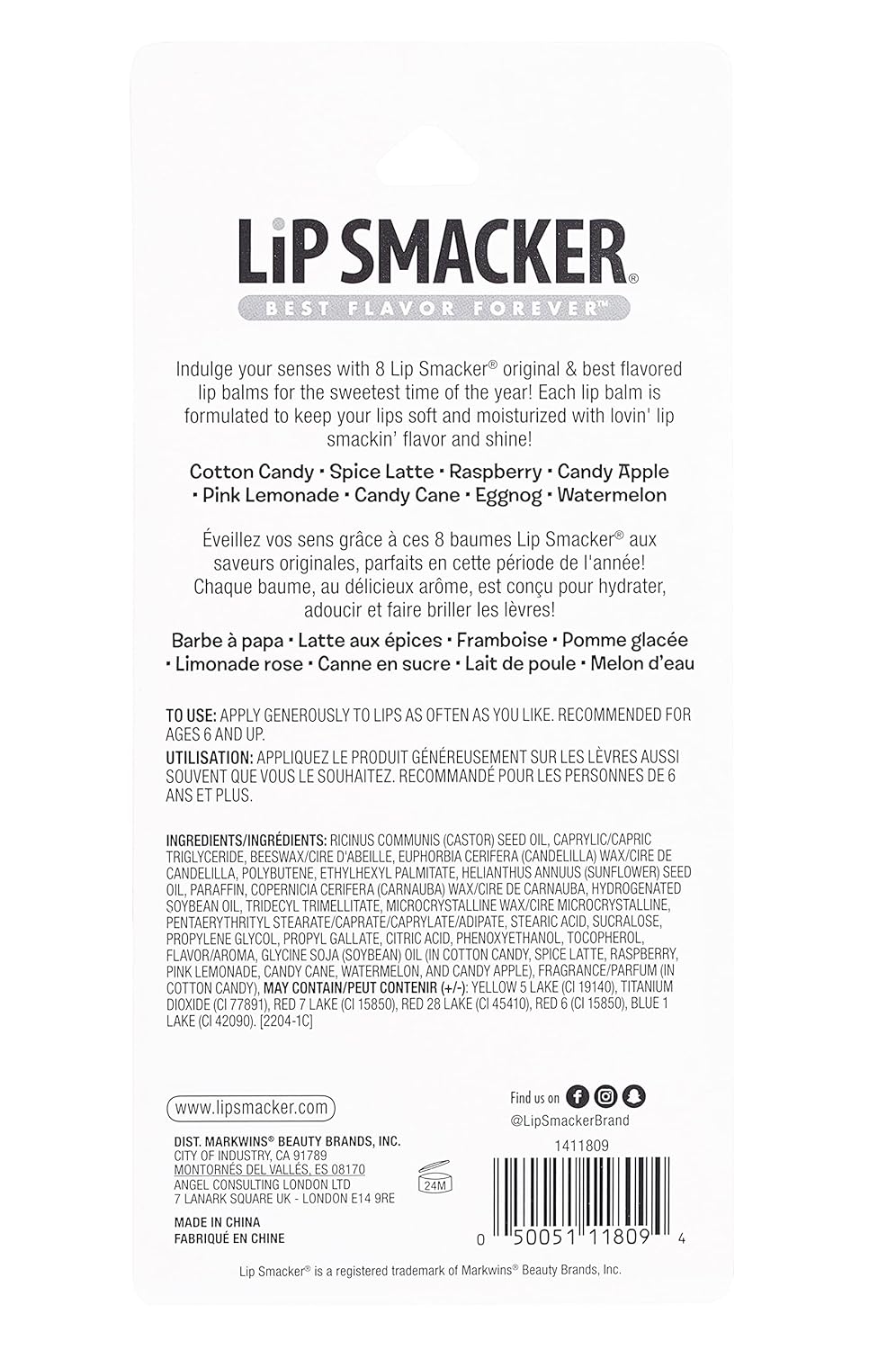 Lip Smacker Holiday Original & Best - 8 Moisturizing Lip Balms, Hydrating & Protecting, Fun Assortment - Vegan - Holiday Original & Best : Beauty & Personal Care