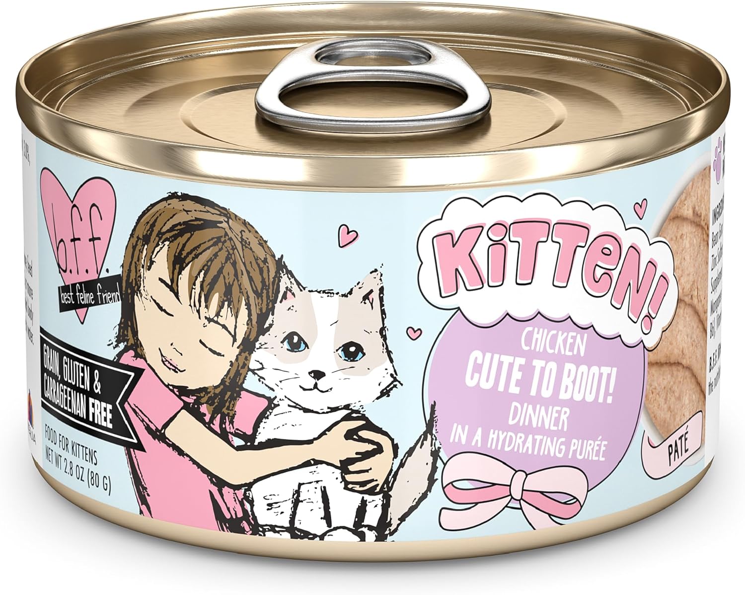 Weruva B.F.F. Kitten Cute To Boot, 2.8Oz Can (Pack Of 12)