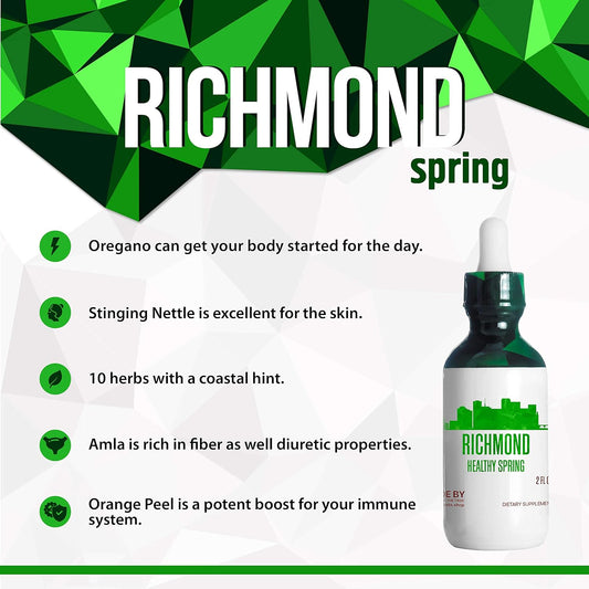 Secrets of the Tribe Richmond Healthy Tincture, Herbal Extract Supplement for Optimal Human Health (2 fl oz, Spring)