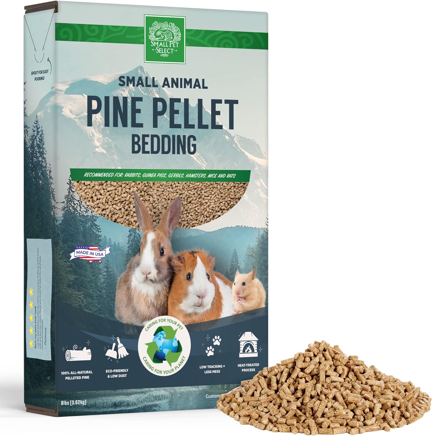 Small Pet Select All Natural Pellet Bedding, 8 Lb