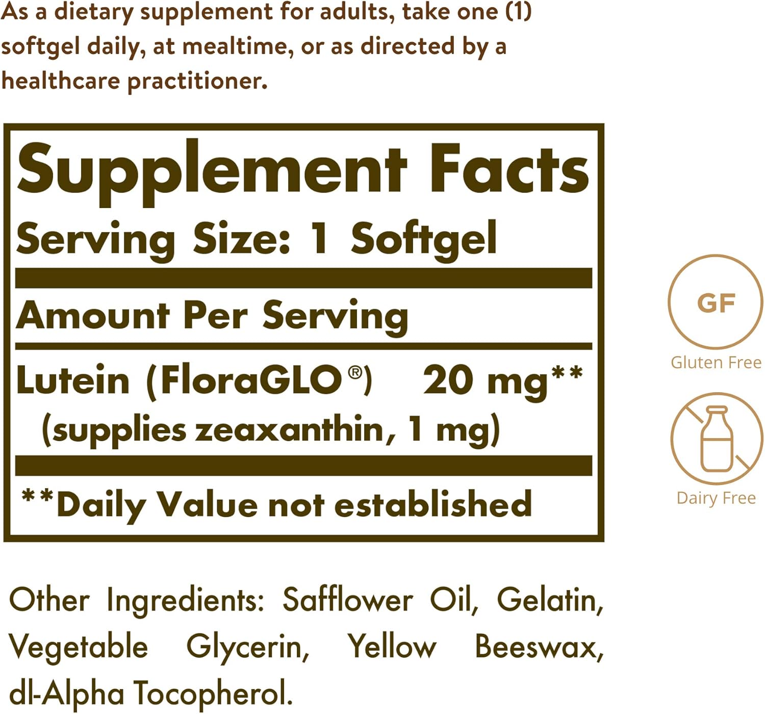 Solgar Lutein 20 mg, 60 Softgels - 2 Pack - Supports Eye Health - Helps Filter Out Blue-Light - Contains oraGLO Lutein - Gluten Free, Dairy Free - 120 Total Servings