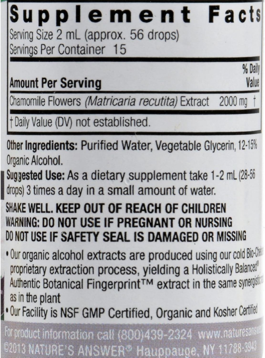 Chamomile ower Extract Nature's Answer  Liq