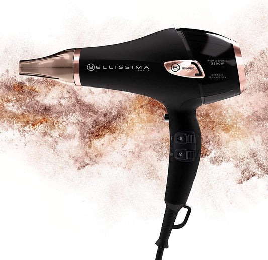 Bellissima My Pro Ceramic P5 3800 Professional Hair Dryer For Soft And Shiny Salon Worthy Hair, 2300 W, Ceramic Technology, Precision Nozzle, Diffuser, Ion Technology Equipped With Uk Plug