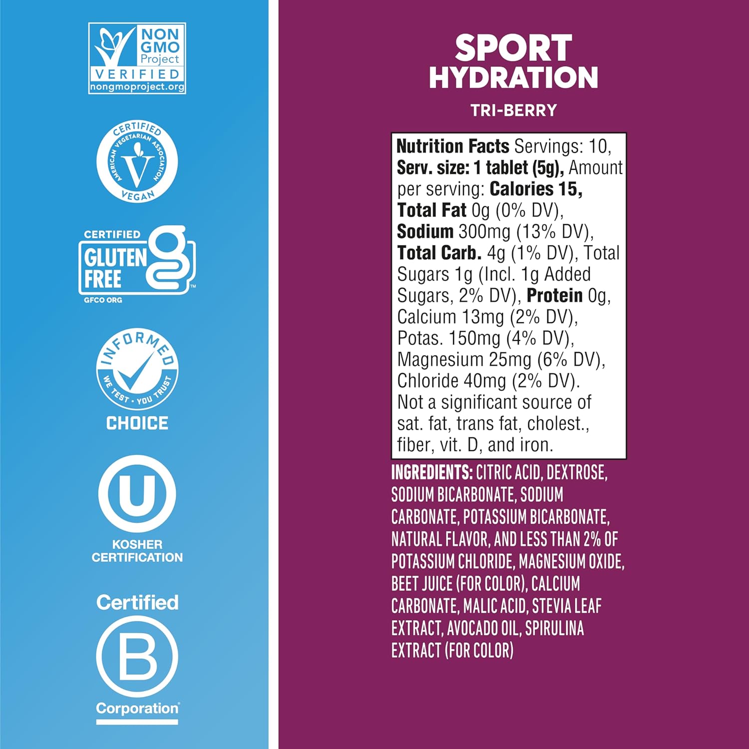 Nuun Sport: Electrolyte Drink Tablets, Tri-Berry,10 Count (Pack of 4) : Health & Household