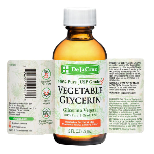 De La Cruz Vegetable Glycerin, 100% Pure Liquid Glycerine Usp Grade For Hair, Skin And Diy Projects 8 Fl. Oz