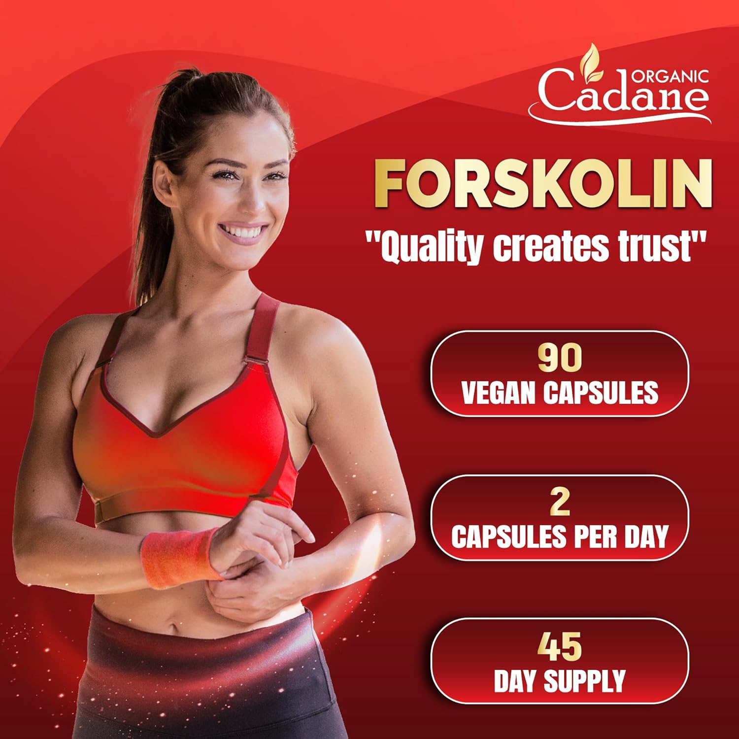 Organic Cadane Forskolin Supplement With Coenzyme Q10 & Grape Seed Extract | Supports Body Management & Energy | Vegan, Non-Gmo – 90 Capsules – 45-Day Supply : Health & Household