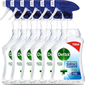 Dettol Antibacterial Surface Cleaners, Fragrance Free, 1.0L (6 X 1L, Total 6.0L), Germ Protection, Disinfectant Spray For Household, Kills 99.9 Percent Of Germs