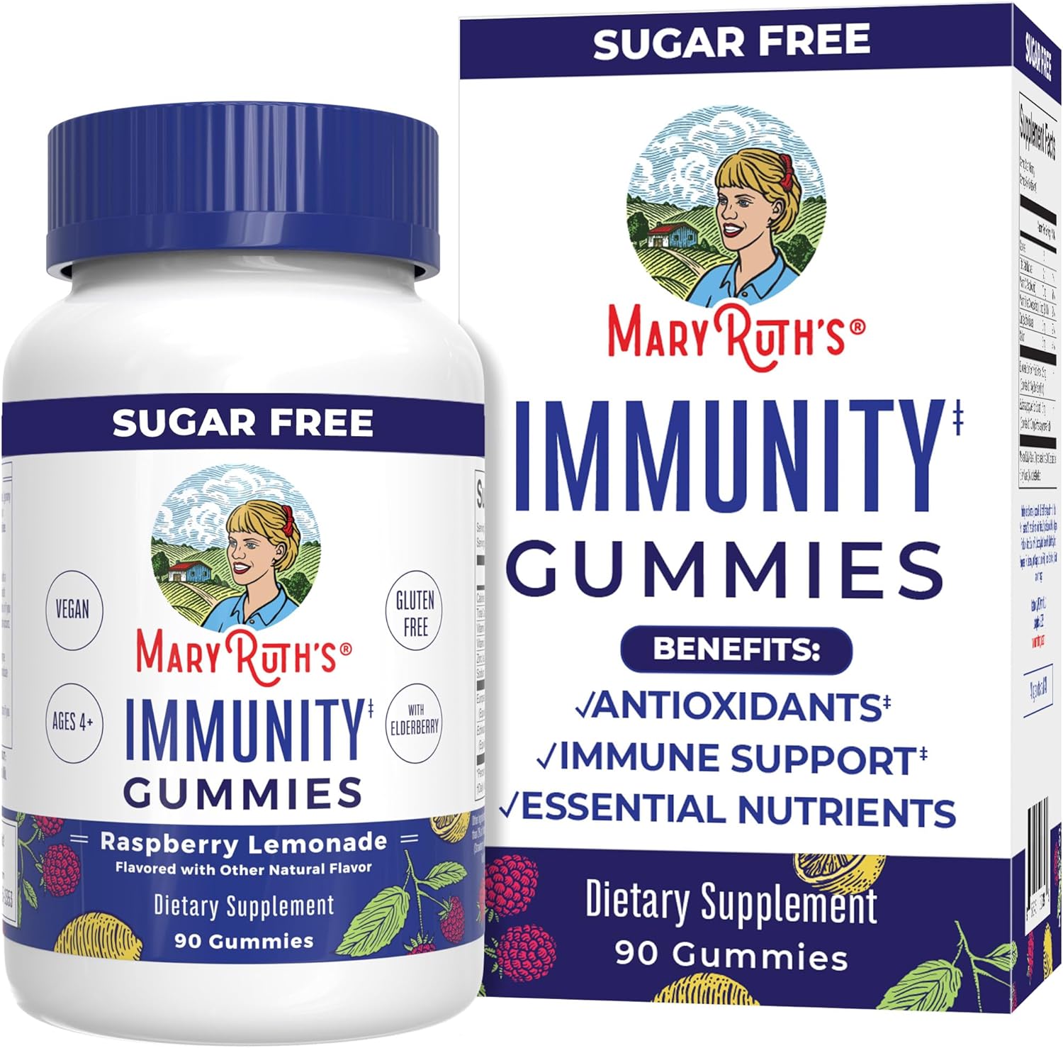 Sugar Free Immunity Gummies | Powerful Blend | Elderberry Vitamin C And Zinc | Vitamin D3 & Echinacea | Immune Support Supplement | Immune Support Gummies For Kids & Adults | Vegan | Non Gmo | 90Ct