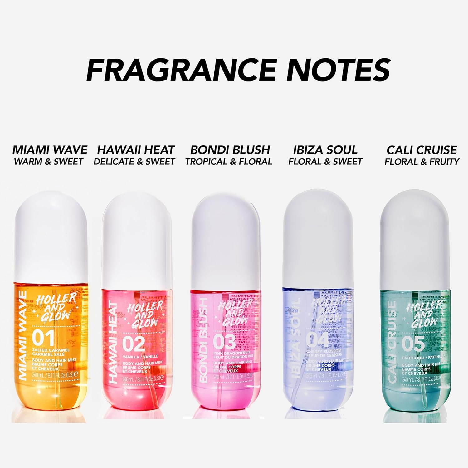 Holler & Glow Hawaii Heat Body & Hair Mist, Warm Vanilla, Peony & Amber Scent, Long-Lasting Daily Fragrance, Lightweight, Vegan, Cruelty-Free, Alcohol-Free, Hydrating Hair Perfume, 8.11 Fl Oz : Beauty & Personal Care