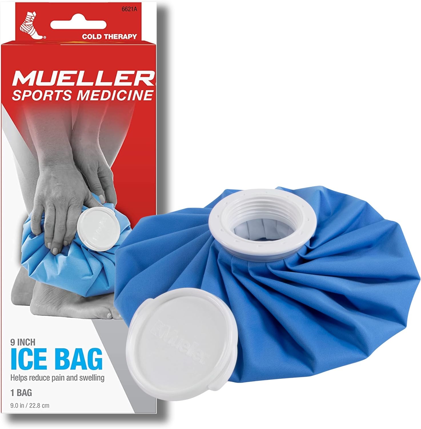 Mueller Sports Medicine Reusable Ice Pack, Cold Bag For Injuries And Pain Relief, Cold Therapy, Blue, 9 Inch Bag