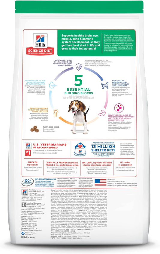 Hill'S Science Diet Puppy, Puppy Premium Nutrition, Dry Dog Food, Chicken & Brown Rice, 27.5 Lb Bag