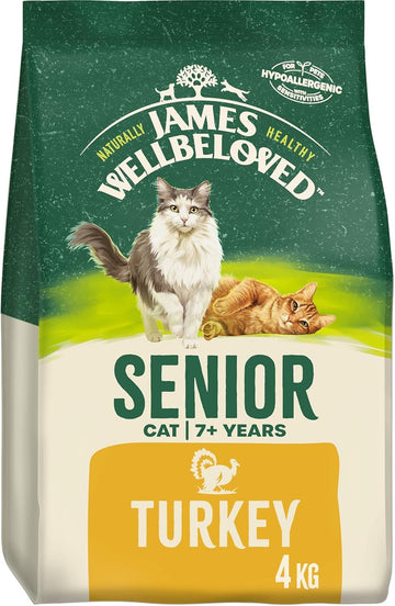 James Wellbeloved Senior Turkey 4 kg Bag, Hypoallergenic Dry Cat Food?03JW15