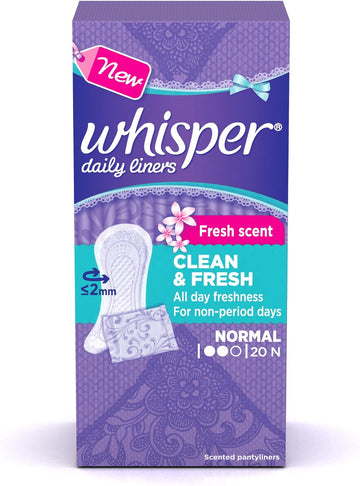 Whisper Daily Liners Clean & Fresh Normal 20N - India