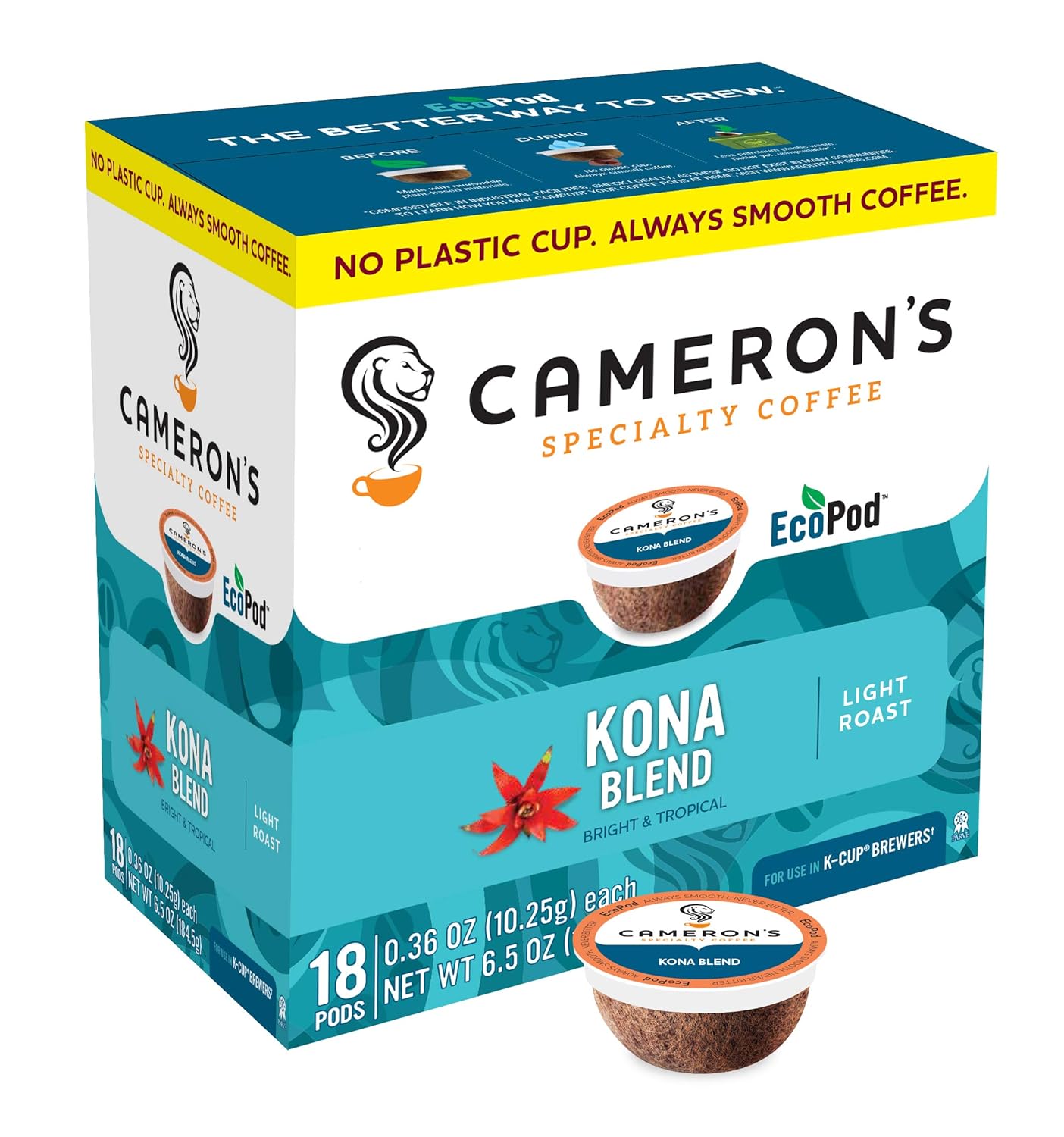 Cameron'S Coffee Single Serve Pods, Kona Blend, 18 Count (Pack Of 1)