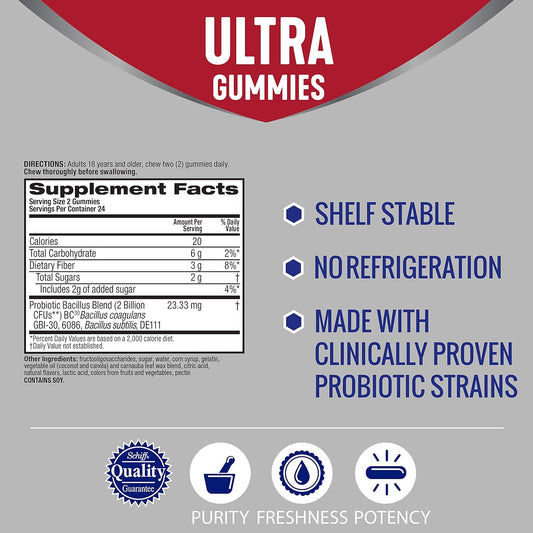 Multi-Strain Probiotic Natural Fruit Flavor Gummies, Digestive Advantage (48 Count In A Bottle) - Helps Relieve Minor Abdominal Discomfort & Occasional Bloating*, Supports Digestive & Immune Health