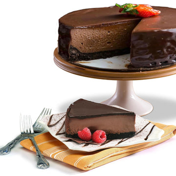 David'S Cookies Triple Chocolate Cheesecake 10" - Pre-Sliced 14 Pcs. Creamy Chocolate Cheesecake, Fresh Bakery Dessert Great Gift Idea For Chocolate Lover Women, Men And Kids Cheesecake For Delivery