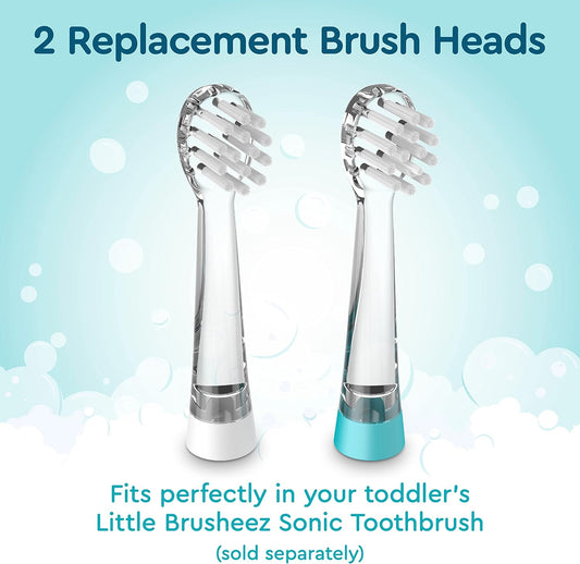 Little Brusheez® 2-Pack Replacement Brush Heads - Safe & Gentle Electric Brush Heads for Ages 1-3 Toddlers’ Sonic Toothbrush (Parker The Panda)